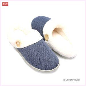 Memory Foam Slippers Faux Fur Lined Anti-Skid Indoor Outdoor Shoes